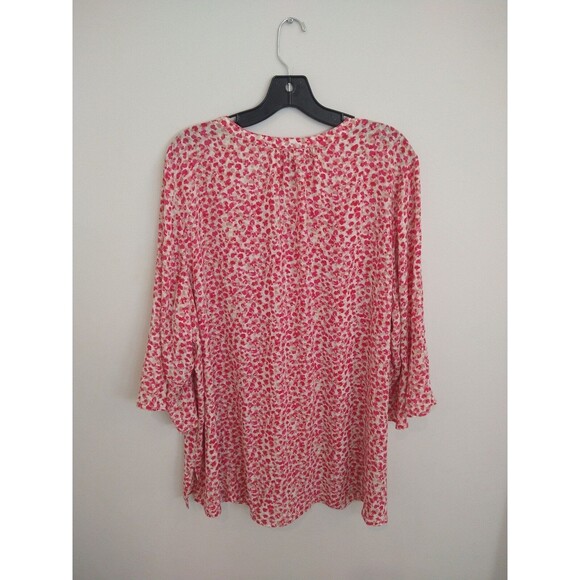 Catherine's flared sleeve Tassel Top 2x Pink Boho Beachy Cottage Core Feminine - Picture 4 of 8